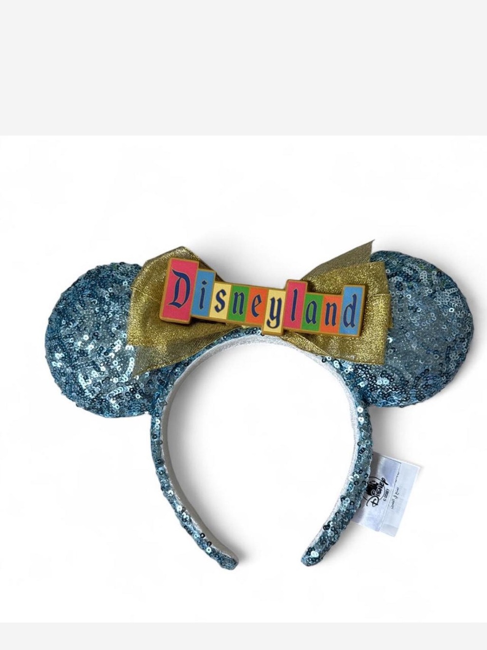 Disneyland Sequin Minnie Ears Headband - Teal & Gold